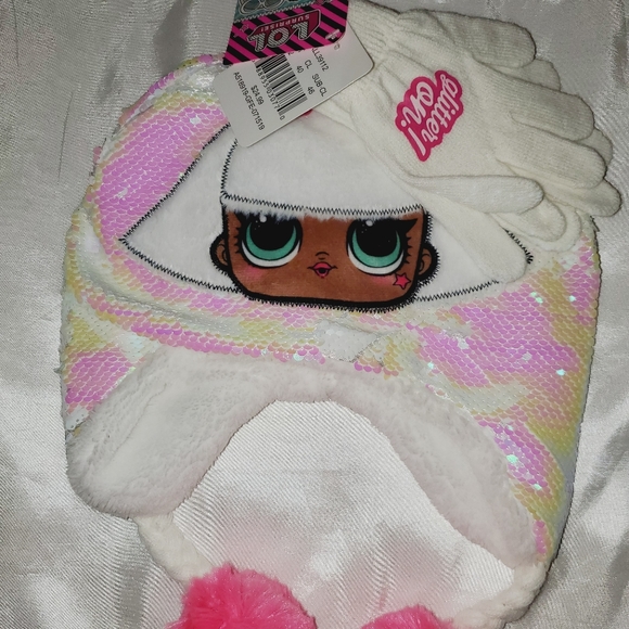 LOL Surprise NWT Diva Hat & Glove Set Pink and White 207 - Picture 5 of 7
